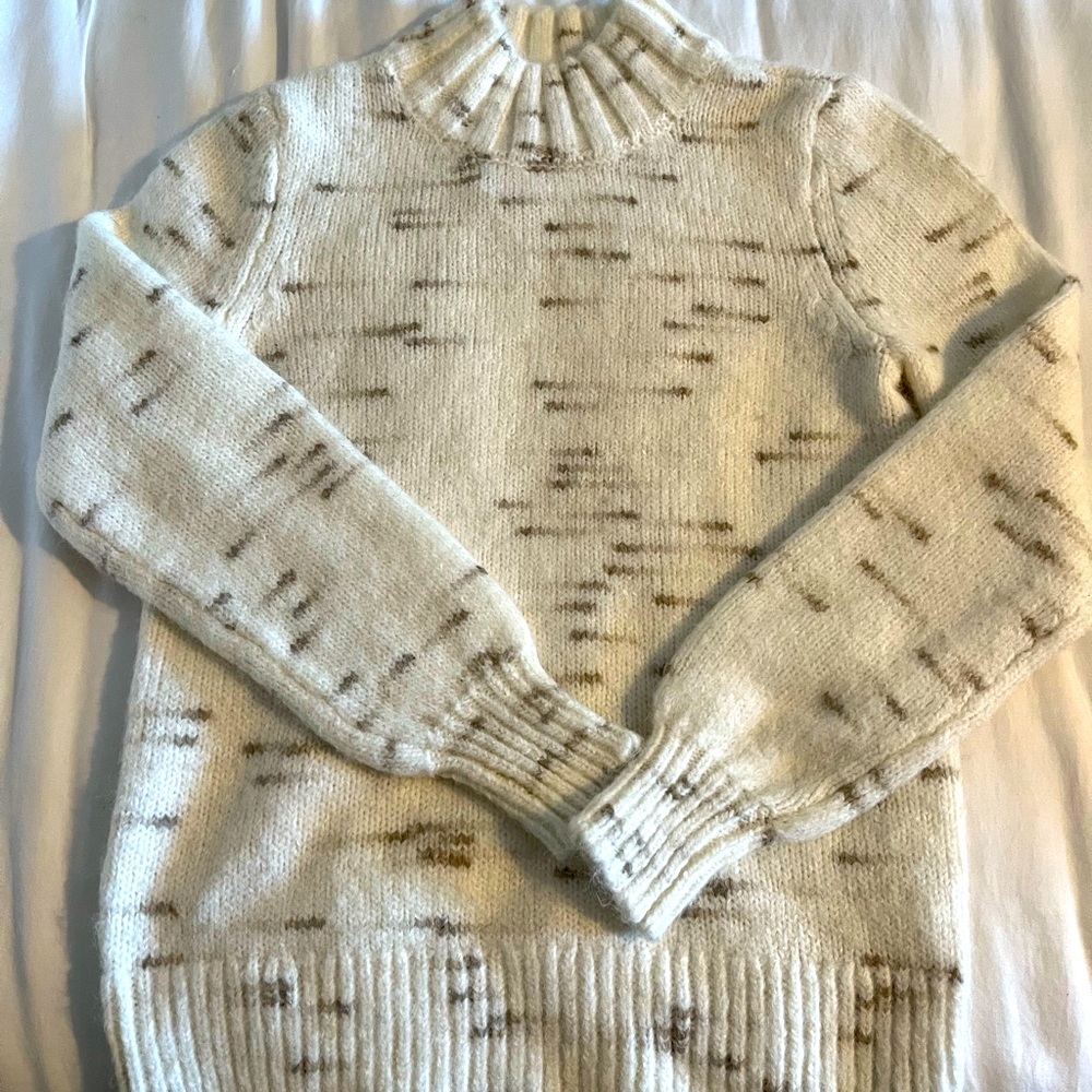 Loft off white brown sweater, size small, New w/tags.